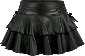 SOLY HUX Girl's Summer Mini Skirts High Waisted Ruffle Layered Skirts Swing Flowy Skater Tennis Skirt