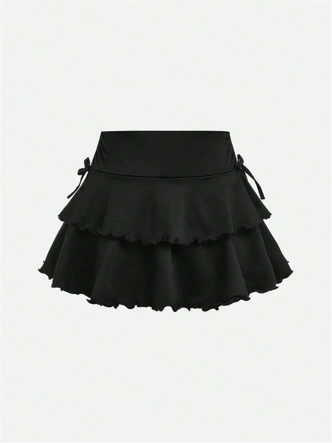 SOLY HUX Girl's Summer Mini Skirts High Waisted Ruffle Layered Skirts Swing Flowy Skater Tennis Skirt