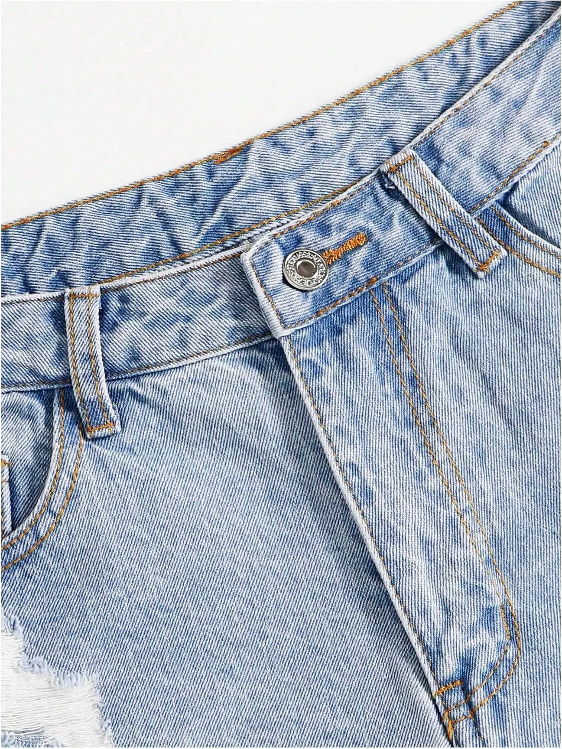 SOLY HUX Women's Ripped Jean Shorts Raw Hem Distressed Denim Shorts Streetwear