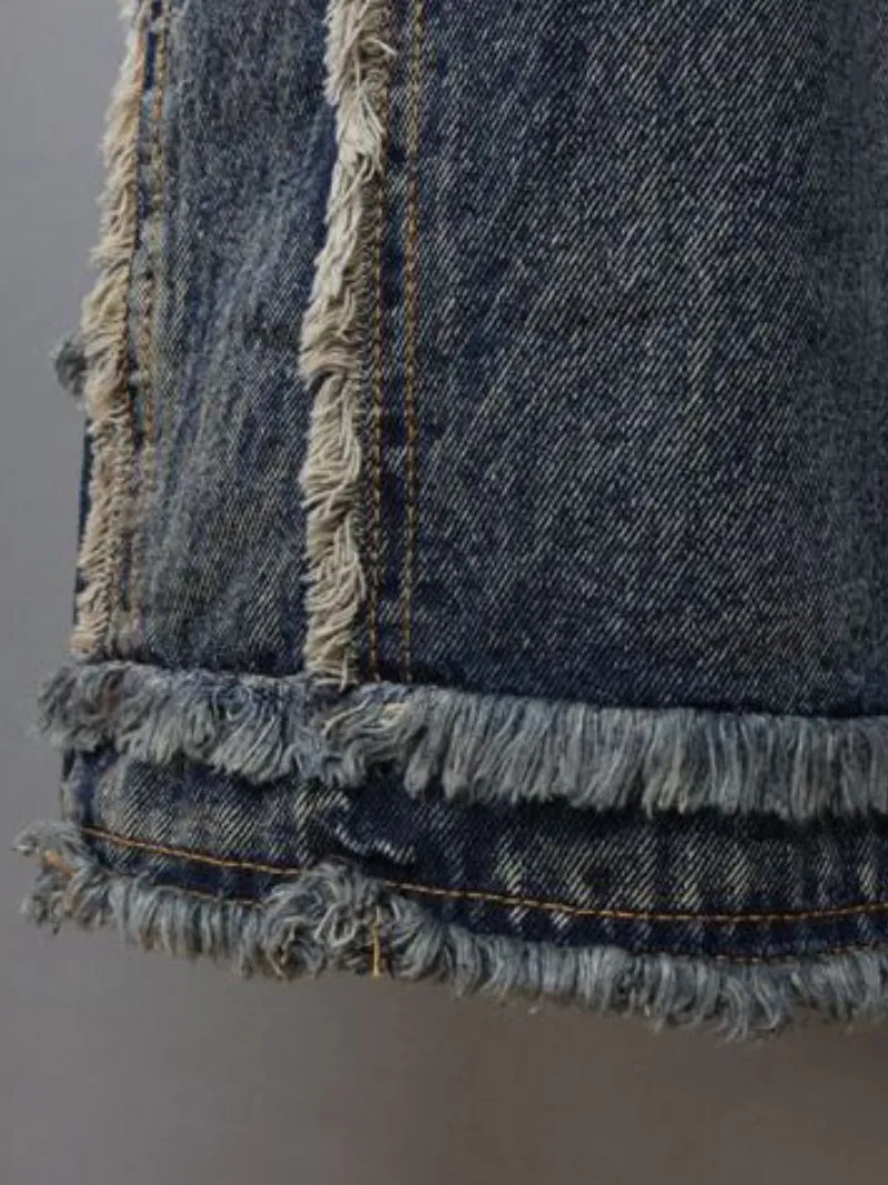 Spring And Summer Denim Loose Thin High-Waist Overalls