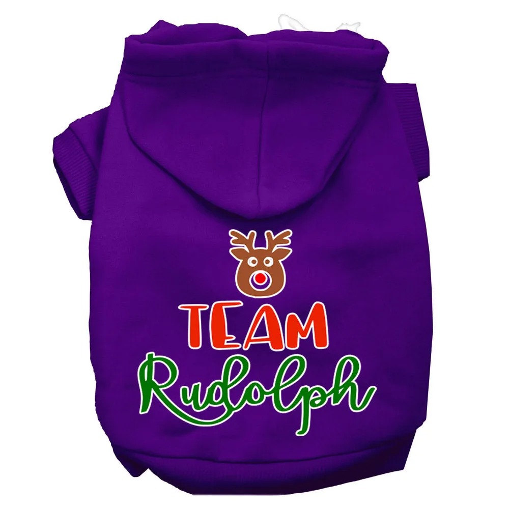 Team Rudolph Screen Print Dog Hoodie Purple Xxxl