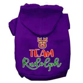 Team Rudolph Screen Print Dog Hoodie Purple Xxxl