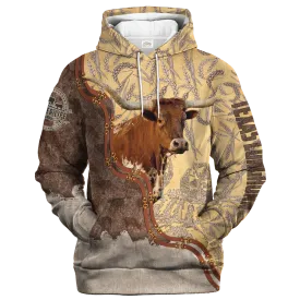 Texas Longhorn Lovers In Barley Pattern Hoodie