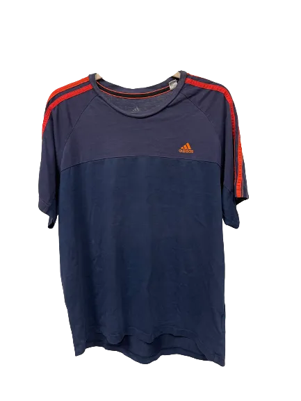 Vintage Blue with Red Stripe Adidas T-Shirt Large