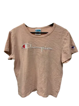 Vintage Champion Crop Top Pink T-Shirt Large