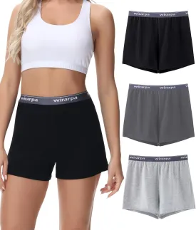 wirarpa Women's Cotton Sleep Shorts Comfywear Lounge Pajama Shorts 3 Pack
