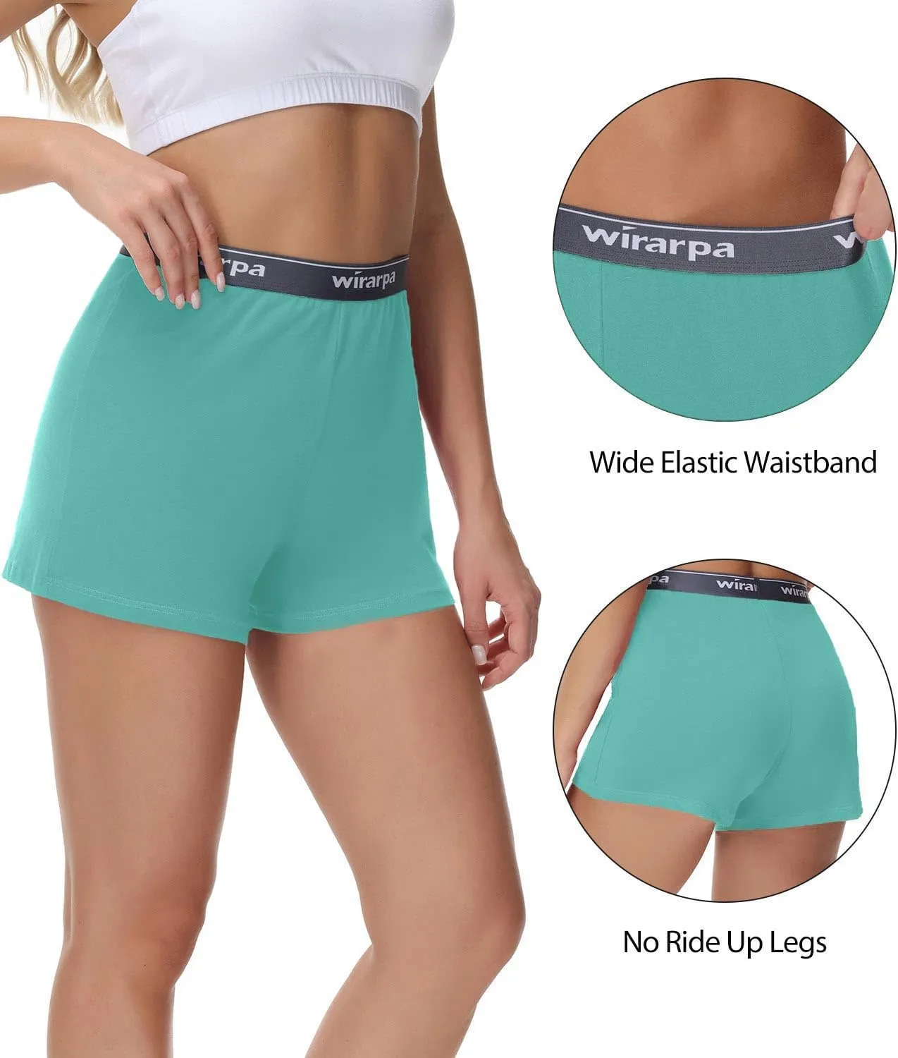 wirarpa Women's Cotton Sleep Shorts Comfywear Lounge Pajama Shorts 3 Pack