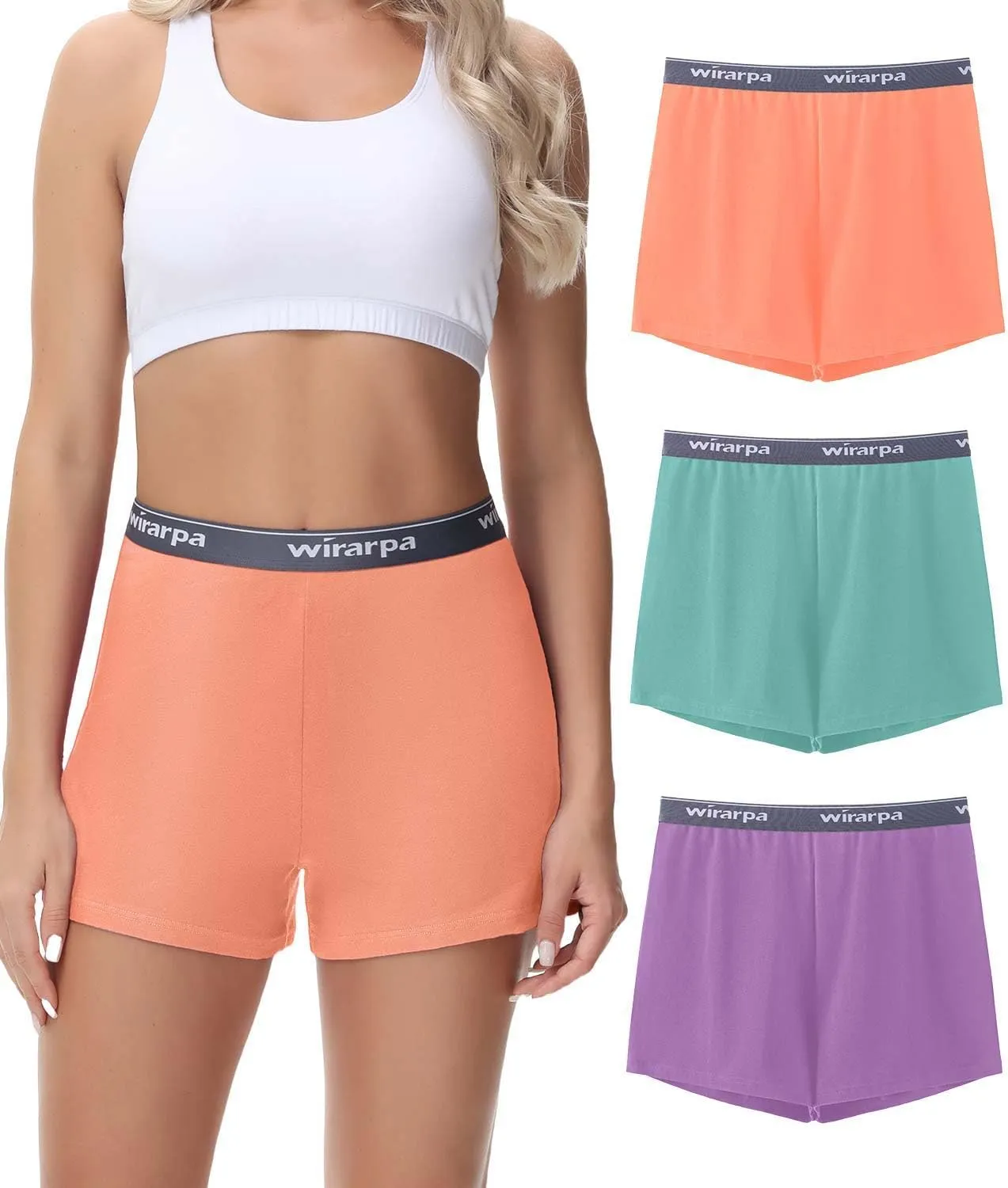 wirarpa Women's Cotton Sleep Shorts Comfywear Lounge Pajama Shorts 3 Pack