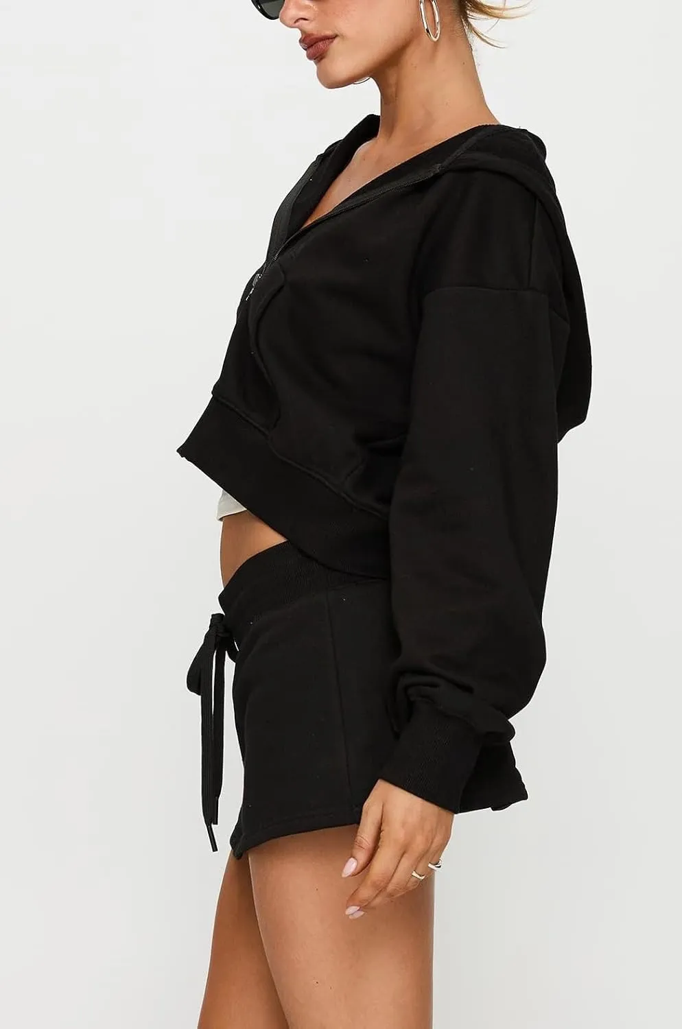 Women Y2k Sweat Mini Skirts Elastic Waist Side Slit Micro Skorts Bodycon Pencil Short Skirt with Shorts