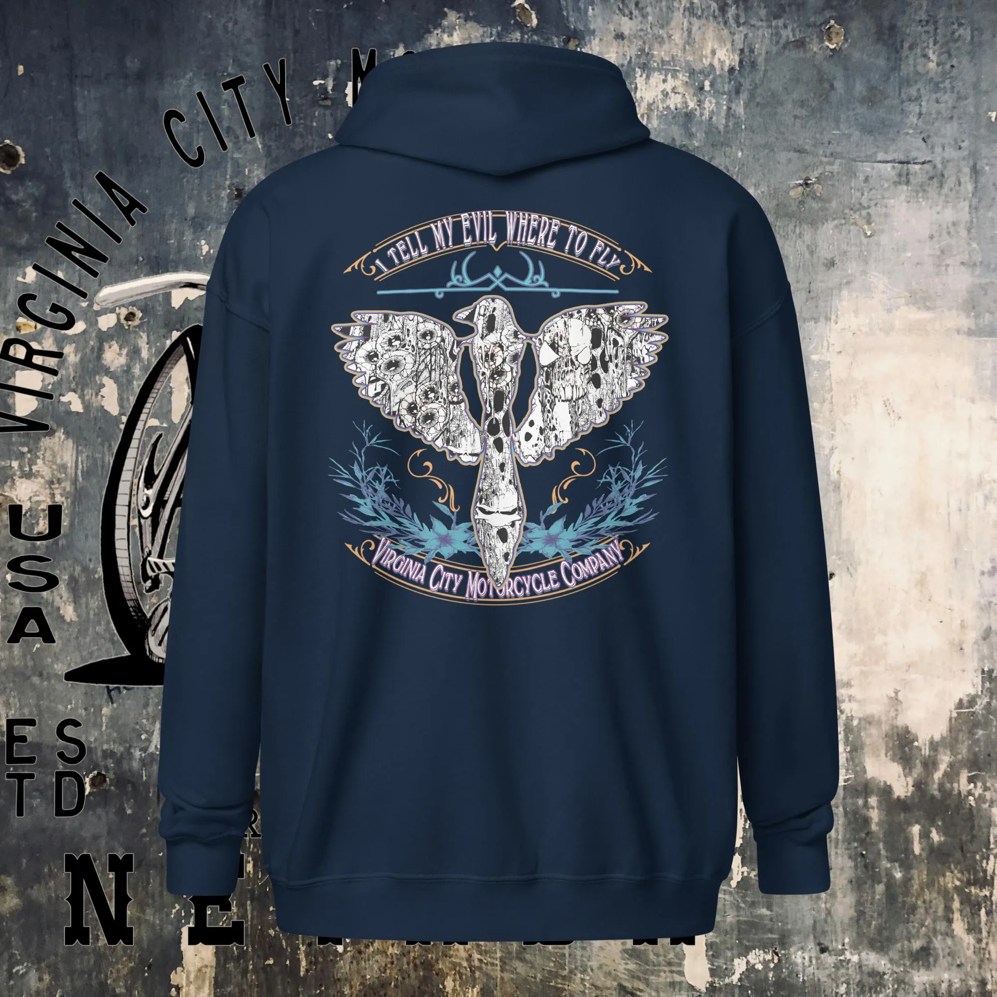 Women's heavyweight zip hoodie - I tell my evil where to fly