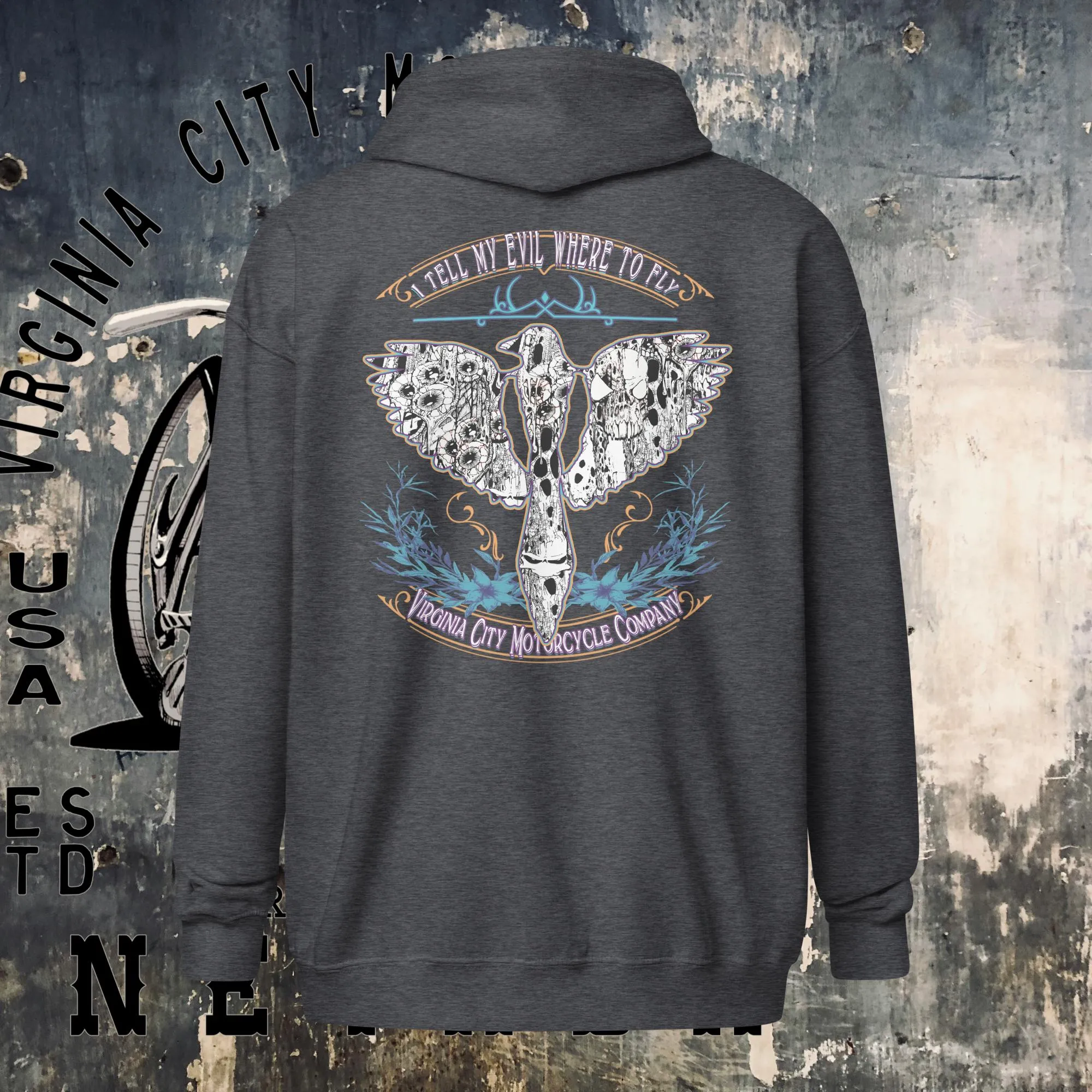 Women's heavyweight zip hoodie - I tell my evil where to fly