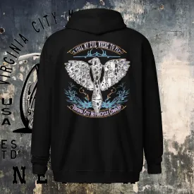 Women's heavyweight zip hoodie - I tell my evil where to fly