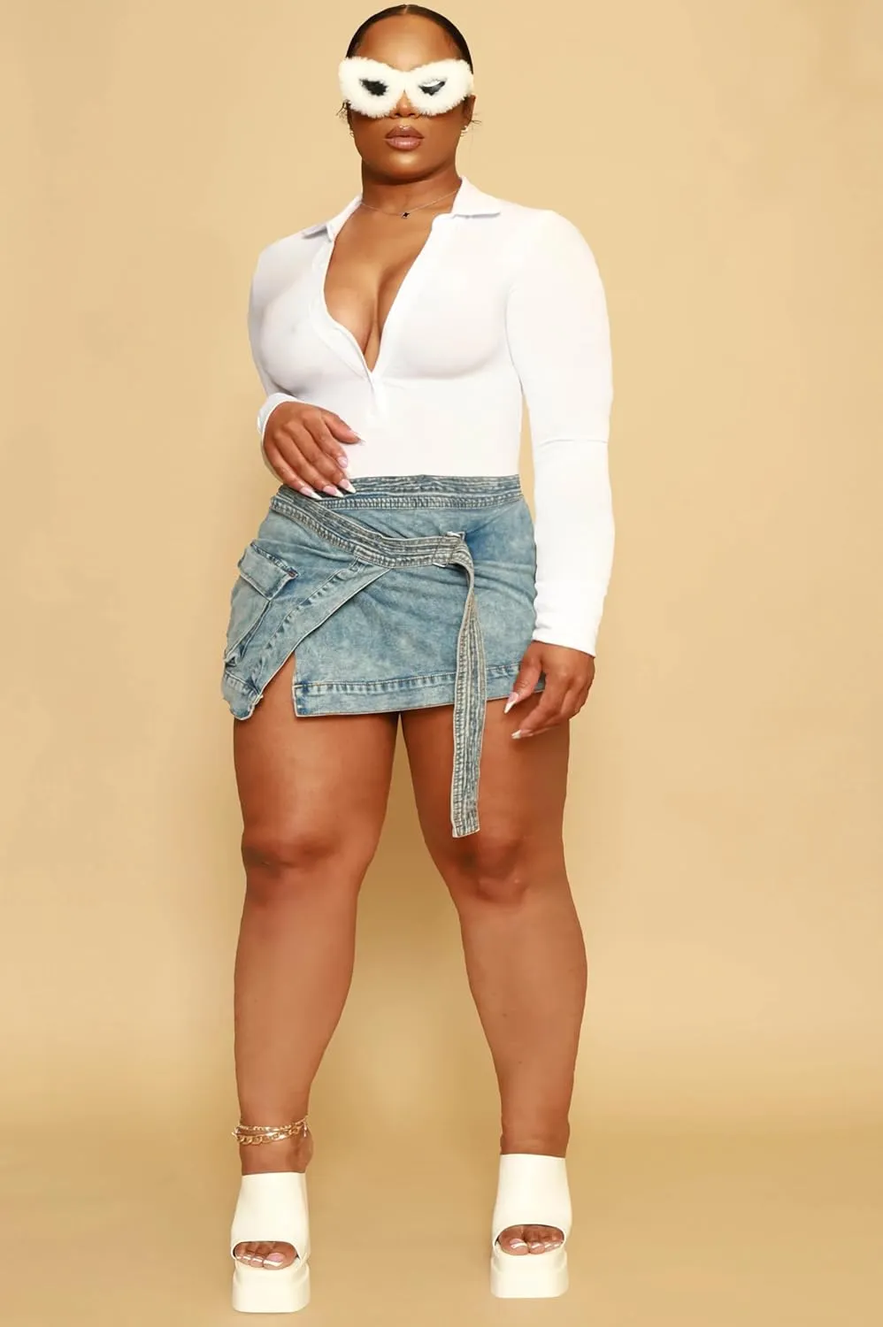 Women's Plus Size Sexy Mini Denim Skirts Jean Short Skirt Irregular with Pockets