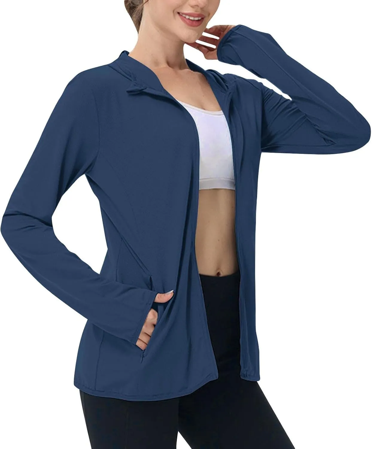Womens Sun Shirts Full Zip UPF 50  Sun Protection Hoodie Jacket Lightweight Long Sleeve Hiking Outdoor Jackets