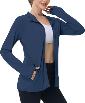 Womens Sun Shirts Full Zip UPF 50  Sun Protection Hoodie Jacket Lightweight Long Sleeve Hiking Outdoor Jackets